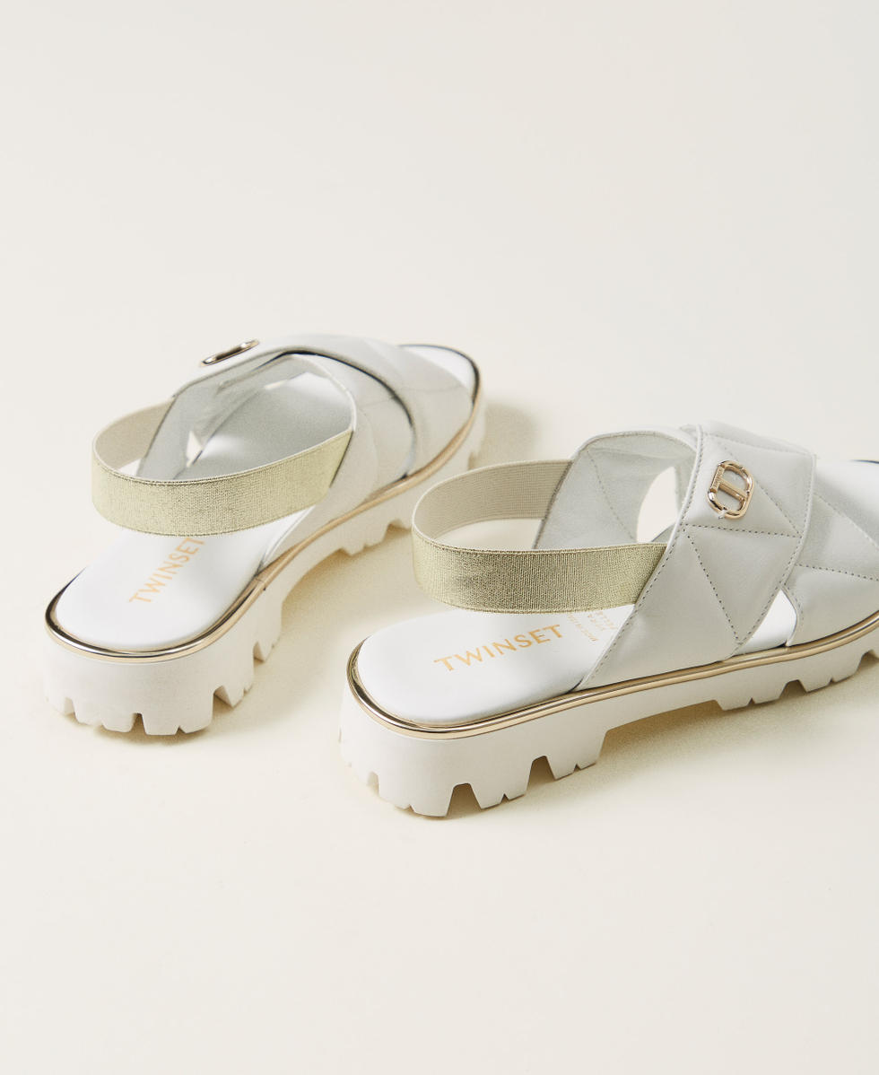 Baby-Sandale aus Leder "Ice"-Wei&szlig; M&auml;dchen 251GCB030_00808_03