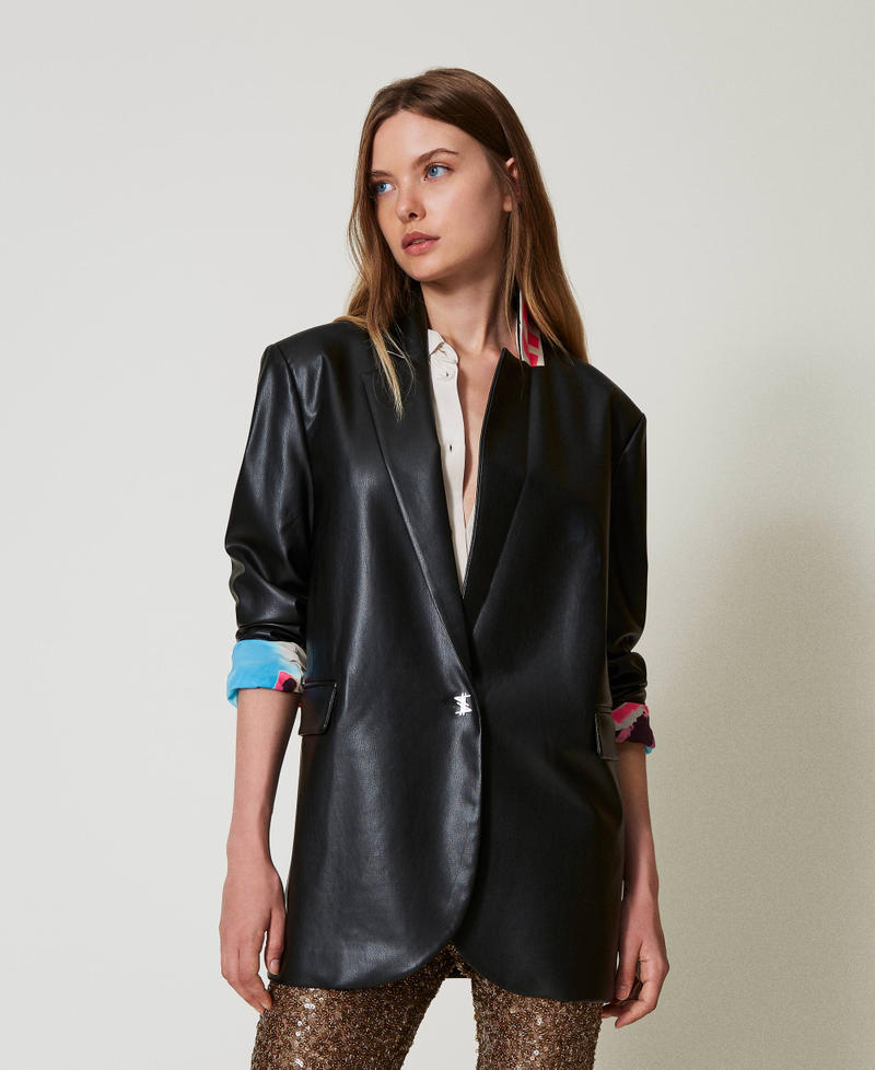 MYFO leather-like blazer Black Woman 242AQ2042_00006_04