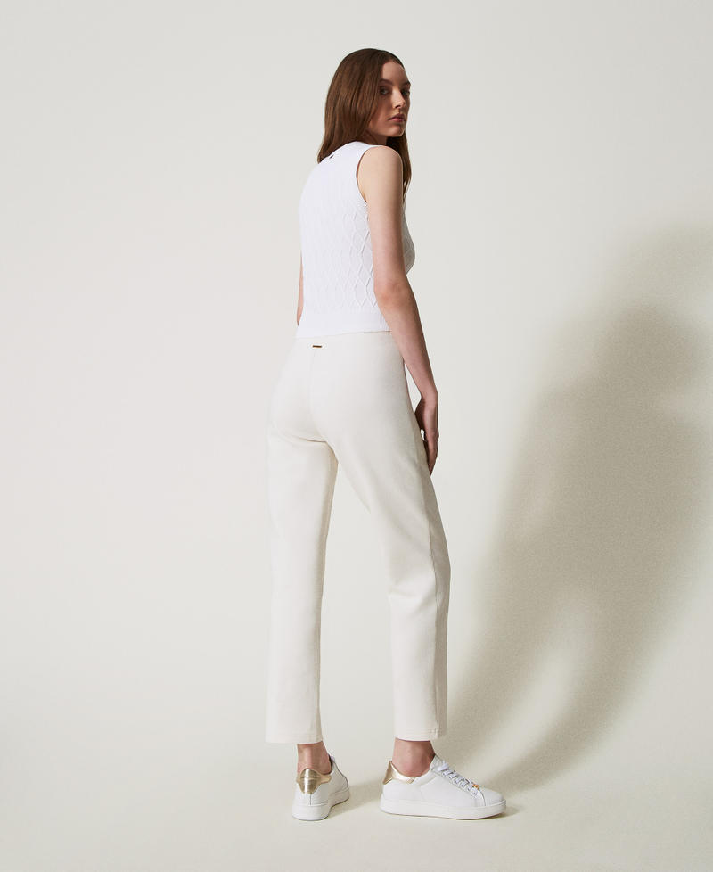 Scuba fabric cigarette trousers White Cloud Woman 251LL2VFF_12105_03