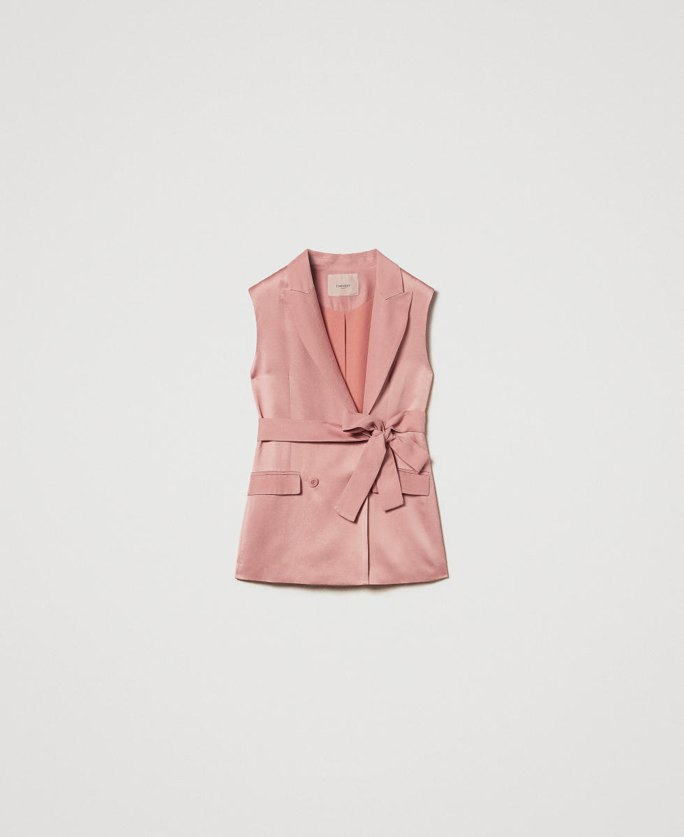 Envers satin waistcoat with belt