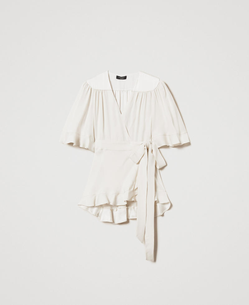 Satin wrap blouse