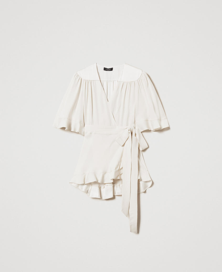 Satin wrap blouse