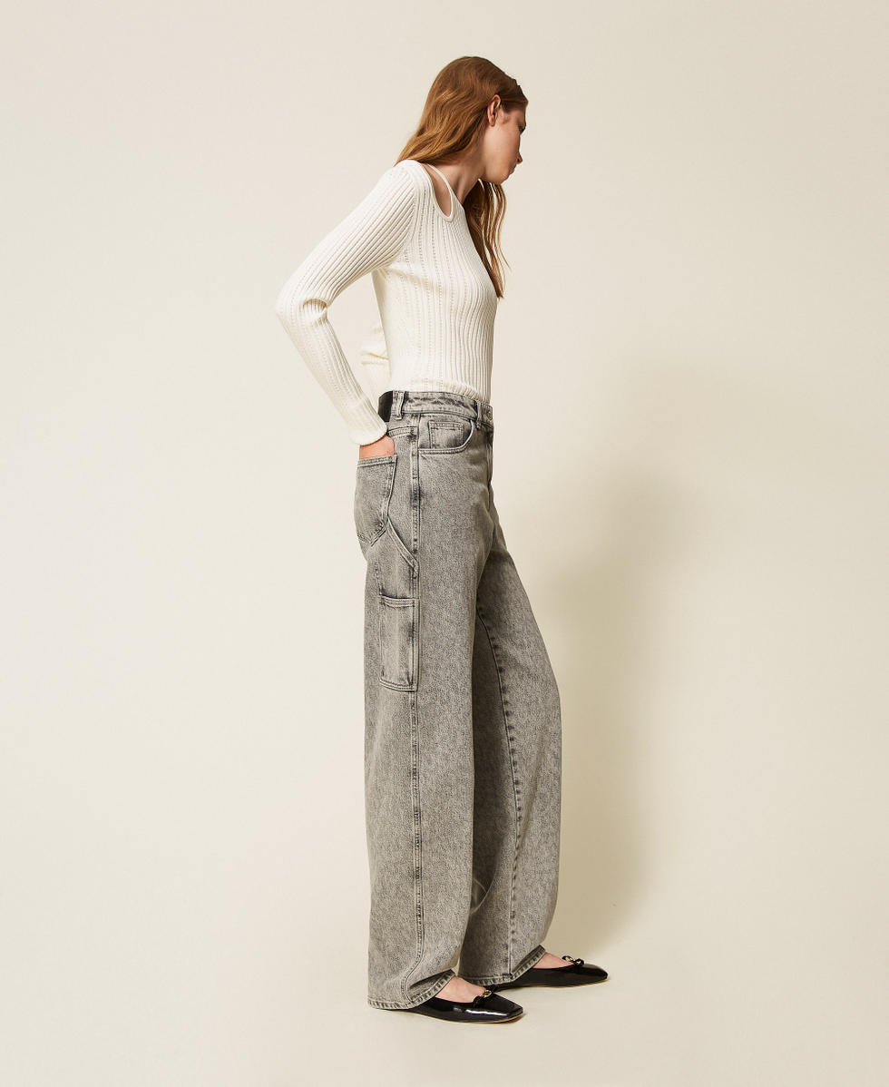 Jean ample animalier Denim Imprim&eacute; Animalier Femme 252AP2480_12729_02