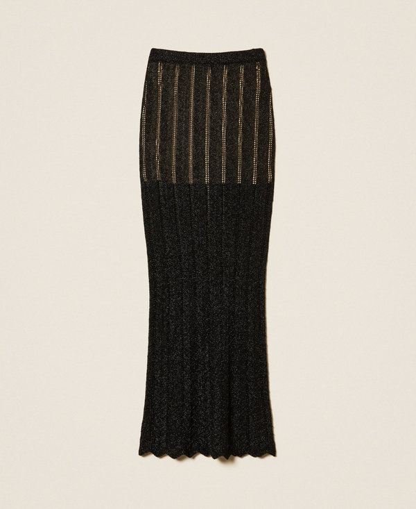 Длинная трикотажная юбка с люрексом