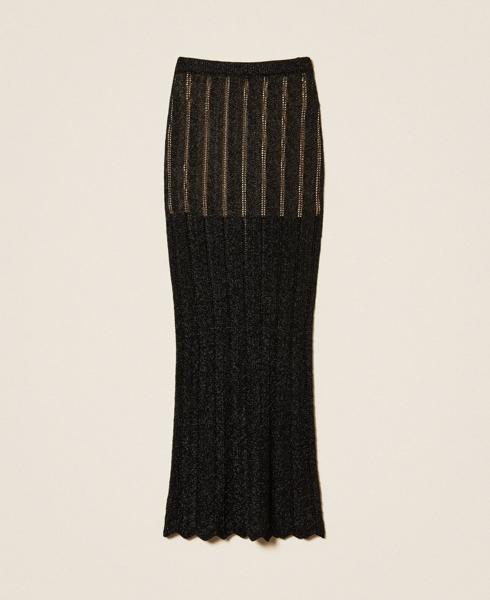 Gonna lunga in maglia con lurex