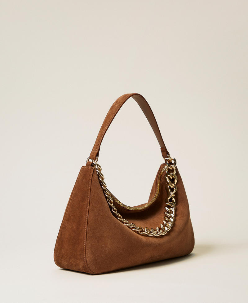 'Liliane' medium suede bag Leather Brown Woman 252TB7162_14243_01