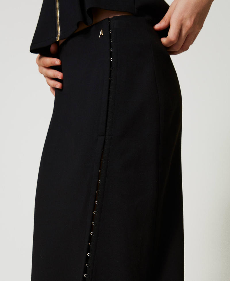 Midi skirt with decorative hooks Black Woman 242AT2320_00006_04