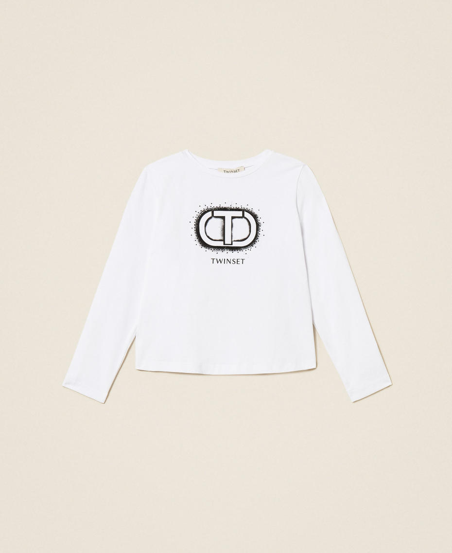 T-shirt with Oval T logo print Off White Girl 252GJ2320_00526_S0