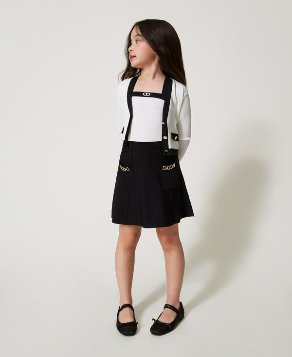 Knit miniskirt with Oval T clasps