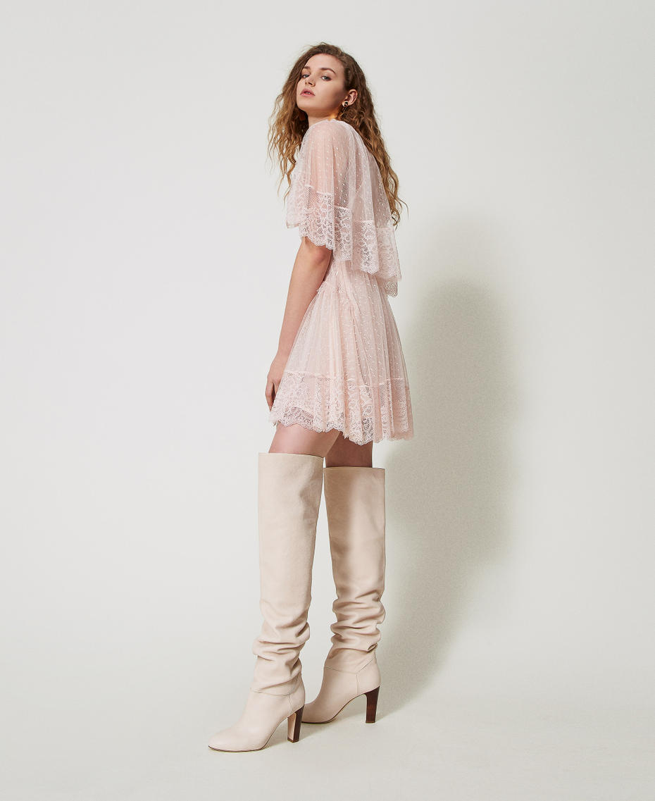 Kurzes Kleid „Isola Bella“ aus Spitze Pretty Pink Frau 251TS2093_12370_02