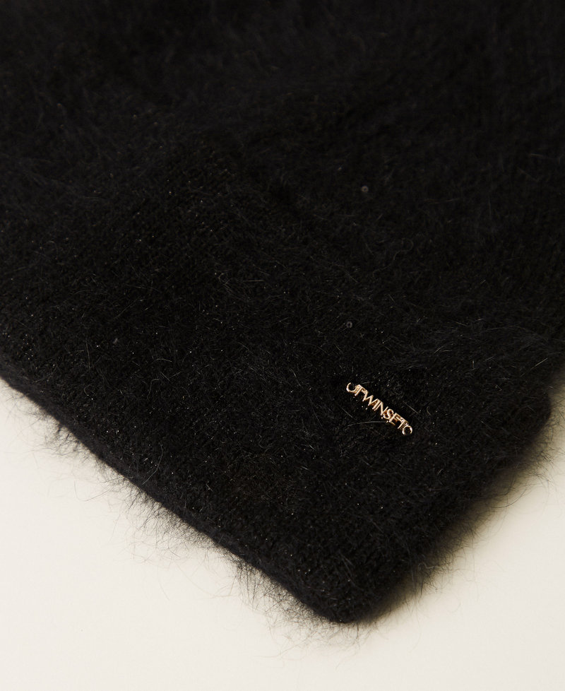 Knit beanie with sequins Black Woman 252TA426B_00006_02