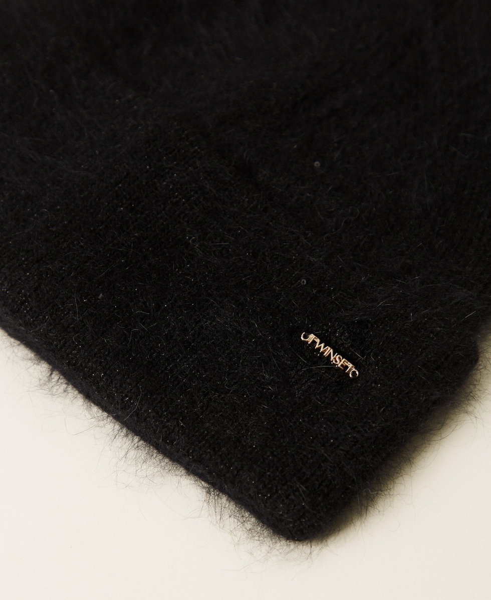 Knit beanie with sequins Black Woman 252TA426B_00006_02