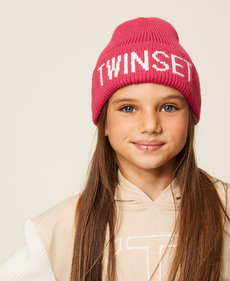 Knit beanie with logo Candy Rose Girl 252GJ5015_00338_T0