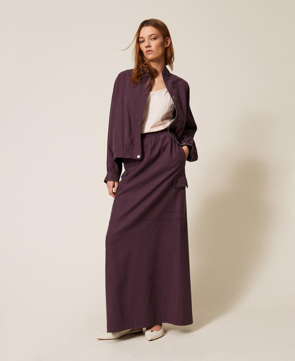 Lyocell and cotton long skirt