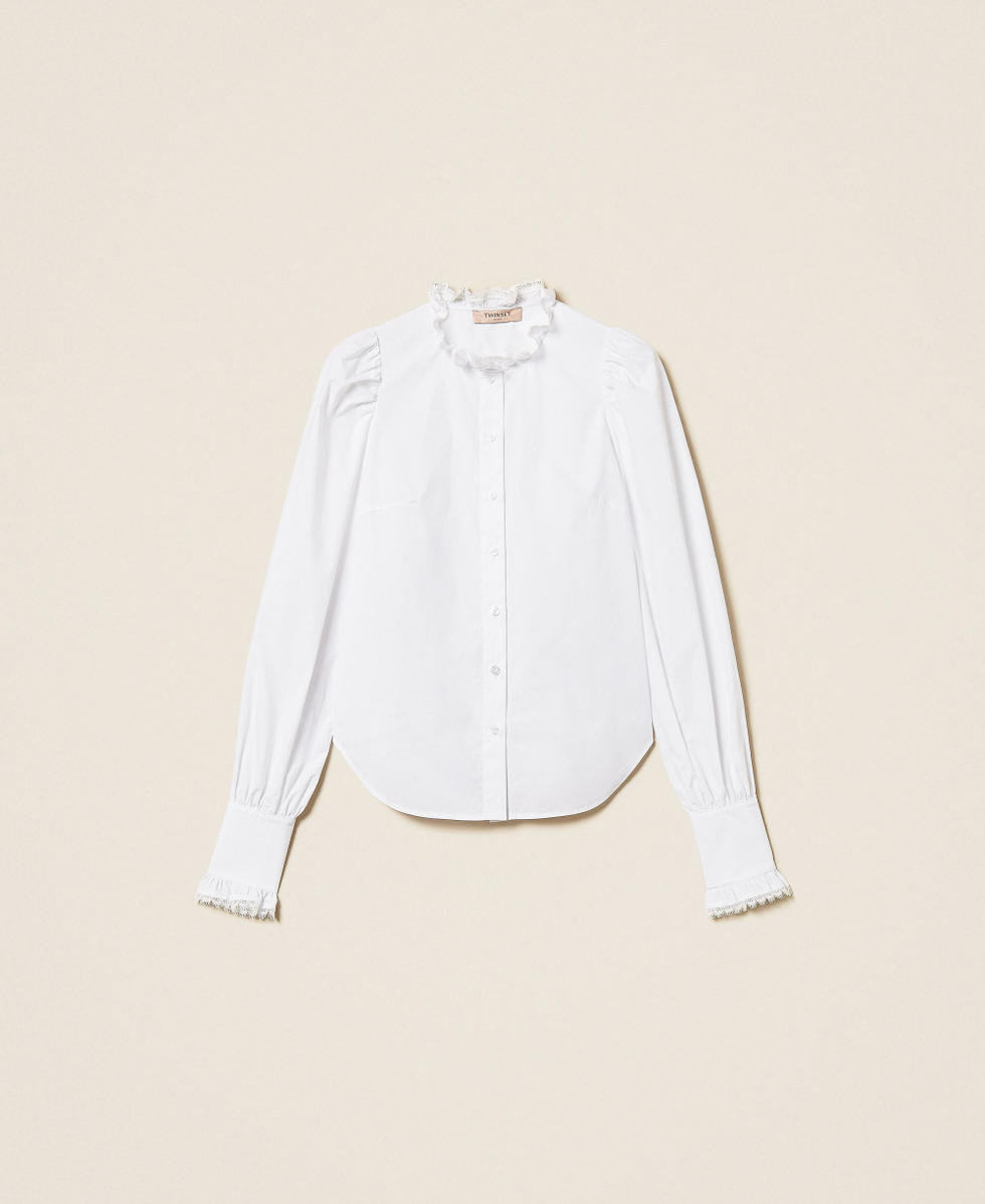 Poplin shirt with lace