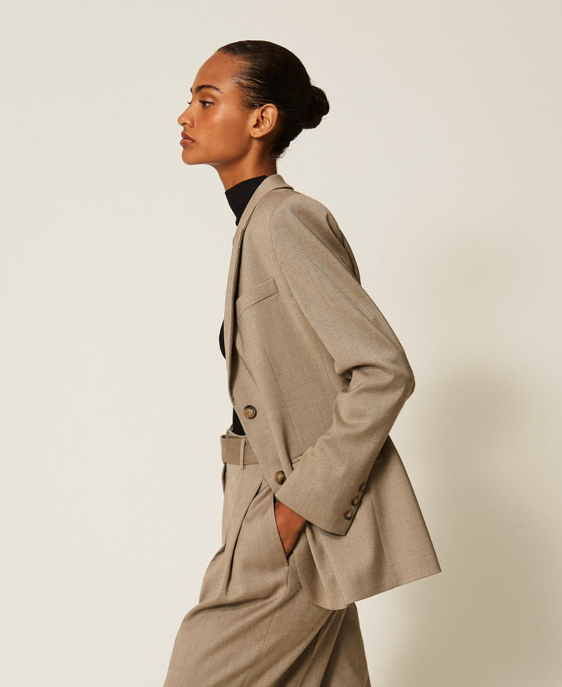 Blazer aus mattem Satin Kitt Frau 262TT2222_00369_02