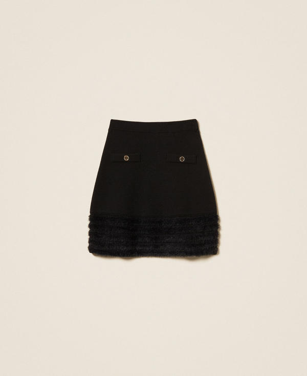 Knit skirt with gold-tone buttons