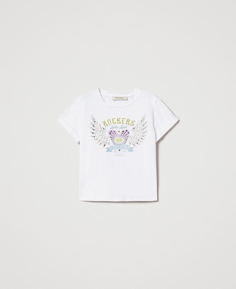 T-shirt with print and rhinestones "Ice" White Girl 251GJ2482_00808_S0