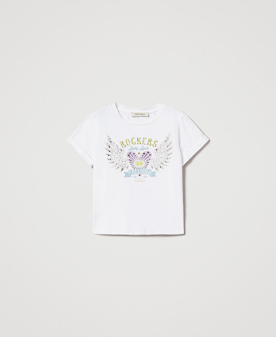 T-shirt with print and rhinestones "Ice" White Girl 251GJ2482_00808_S0