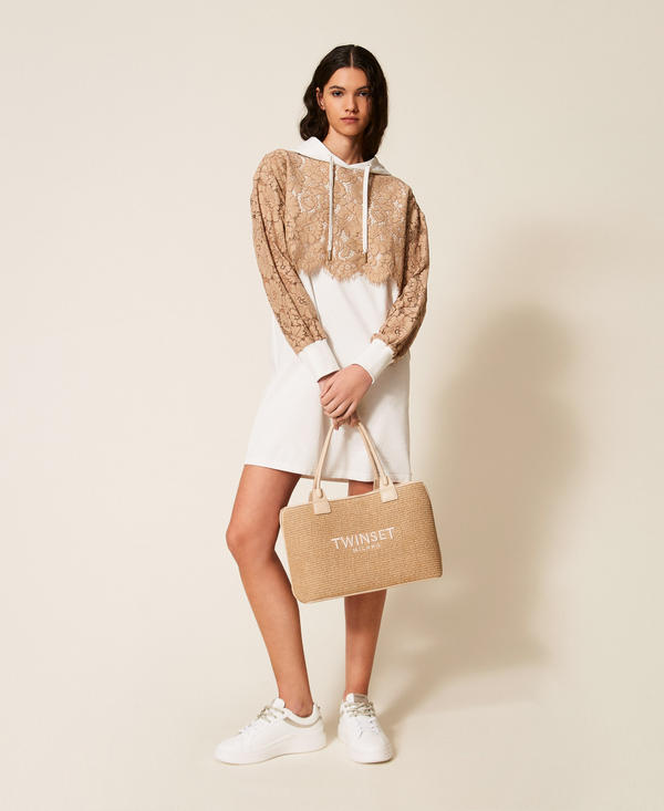 Leather trainers with contrasting inserts