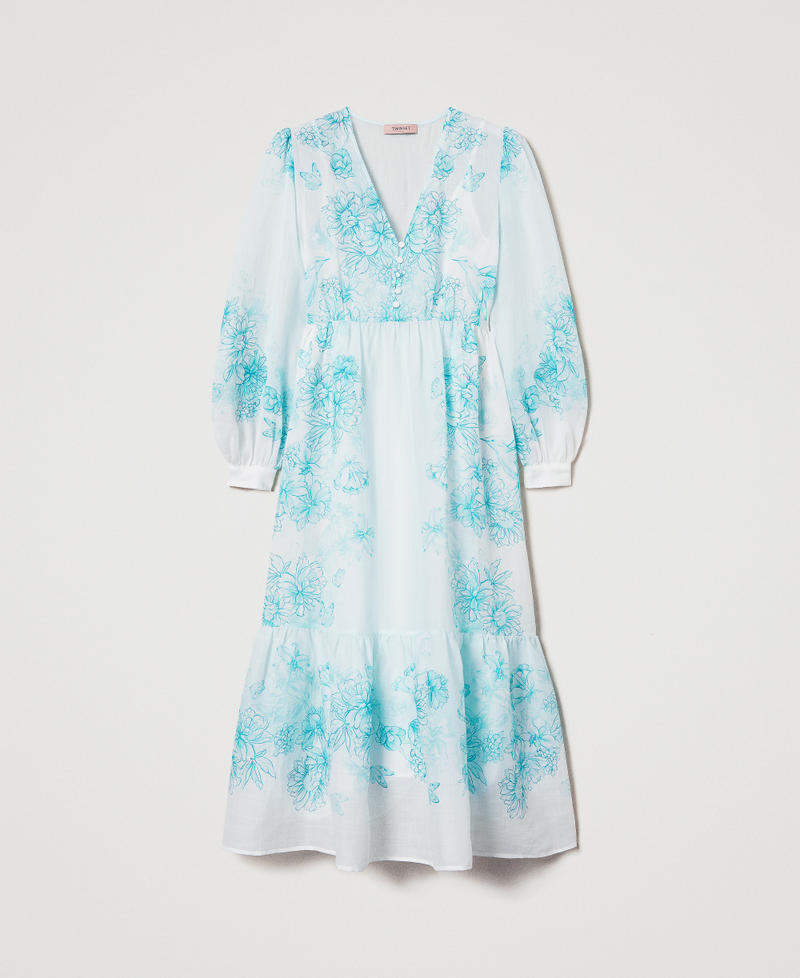 Robe longue florale en ramie