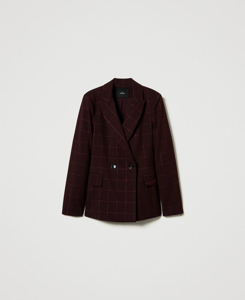 Blazer with lurex check pattern Potent Purple Woman 242AT2161_11963_0S