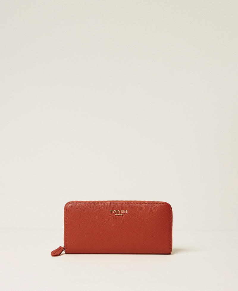 Zip-around wallet with logo Terracotta Woman 261TH7011_00053_01