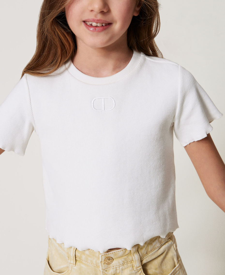 T-shirt with embroidery and cut-out "Ice" White Girl 251GJ2571_00808_04