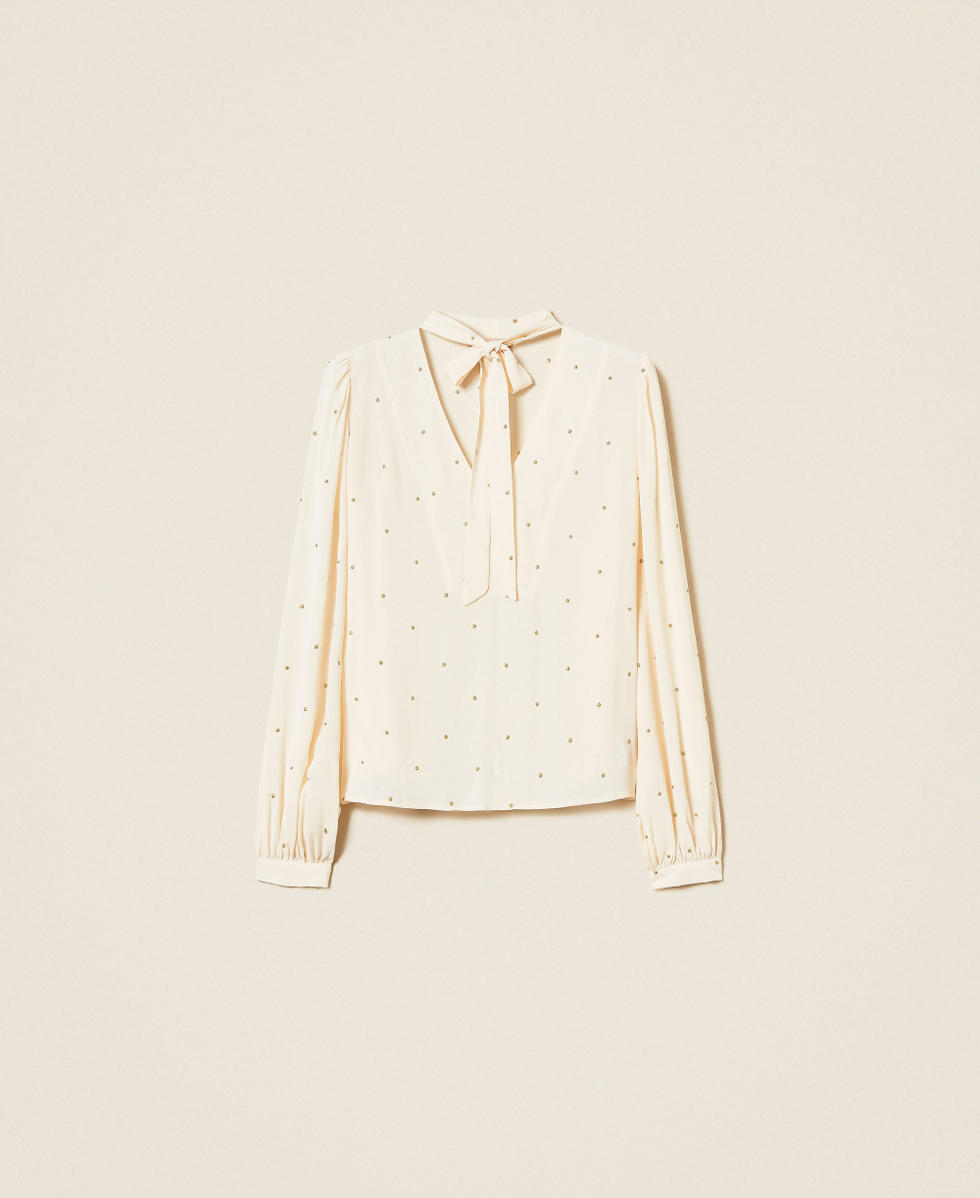 Blouse avec broderie lurex