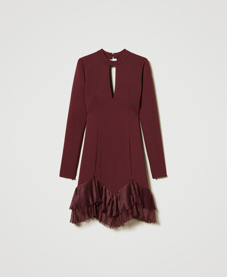 Vestido corto con volantes plisados de tul