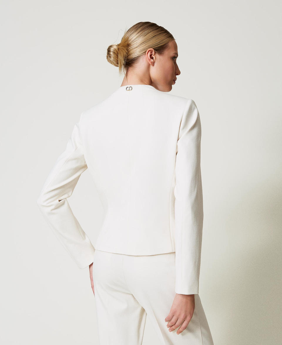 Blazer with jewel buttons Mother Of Pearl Woman 251TP2131_00059_03