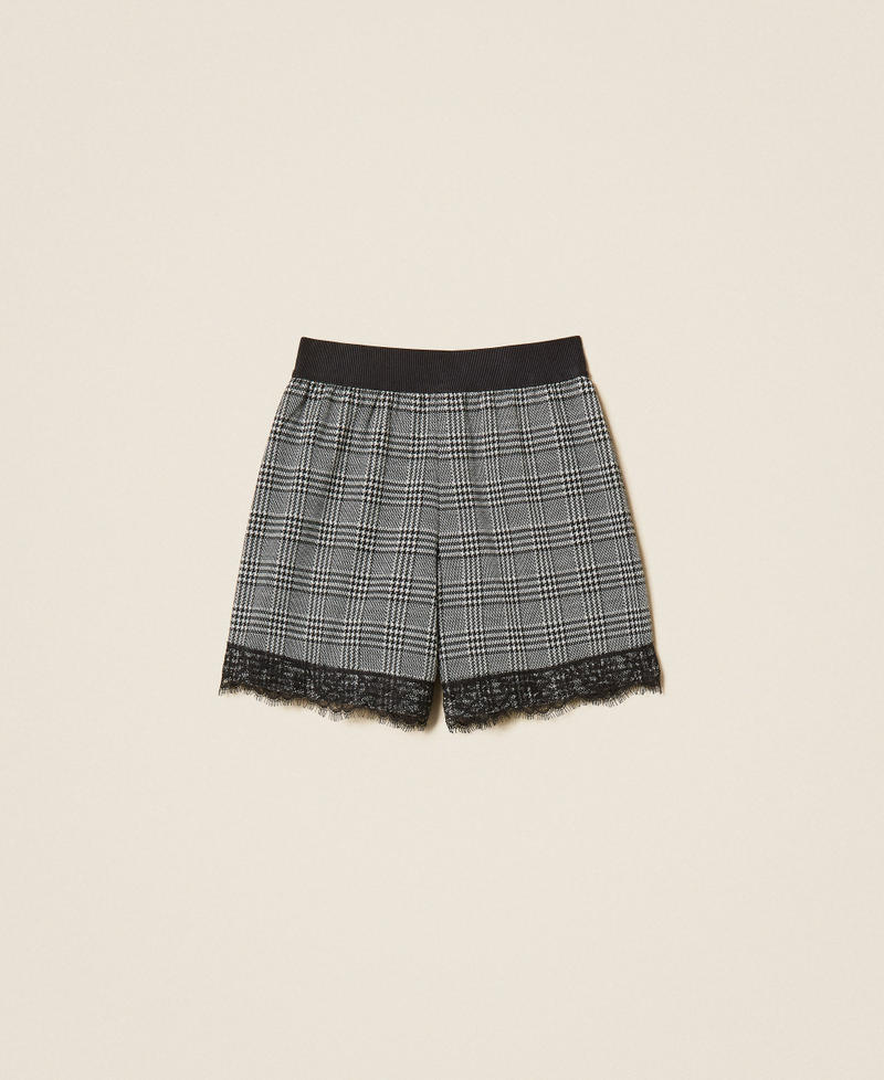Short en prince de Galles avec dentelle