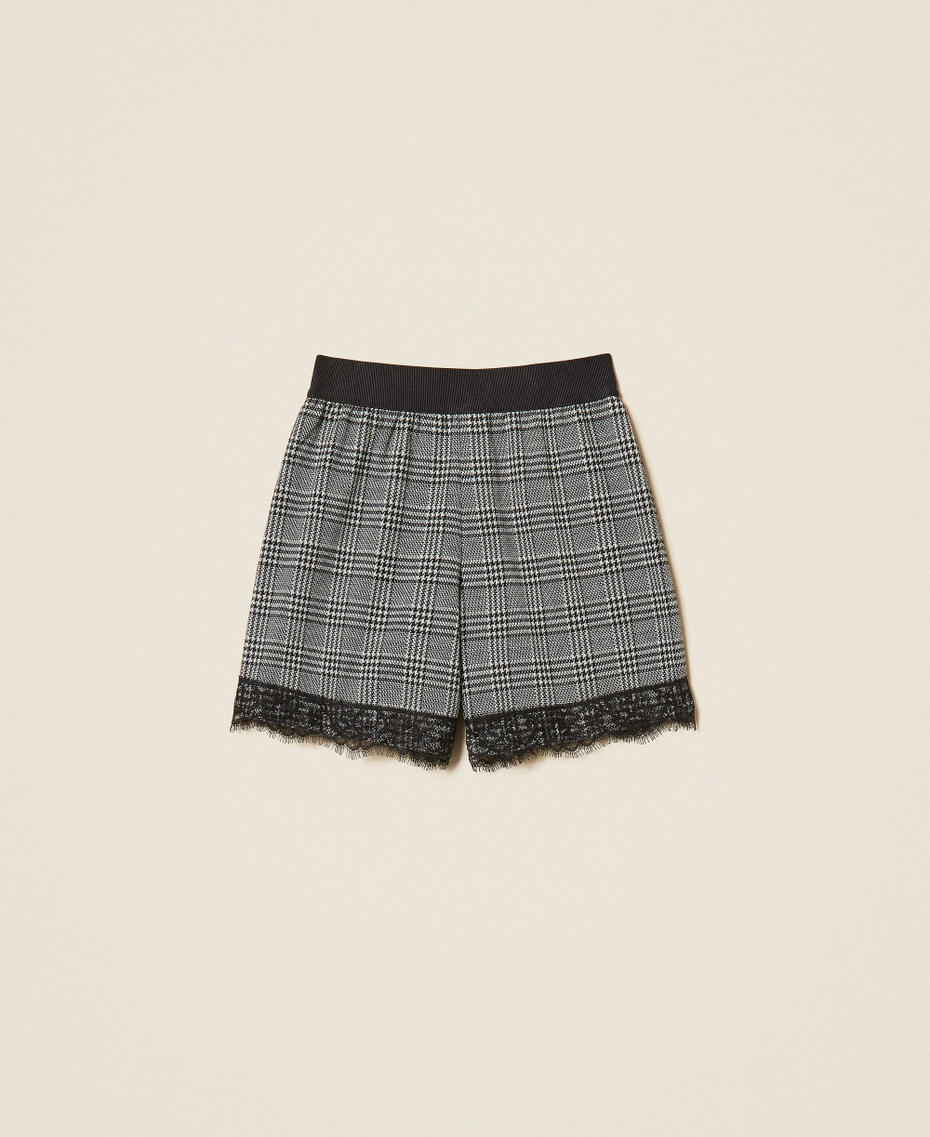 Short en prince de Galles avec dentelle