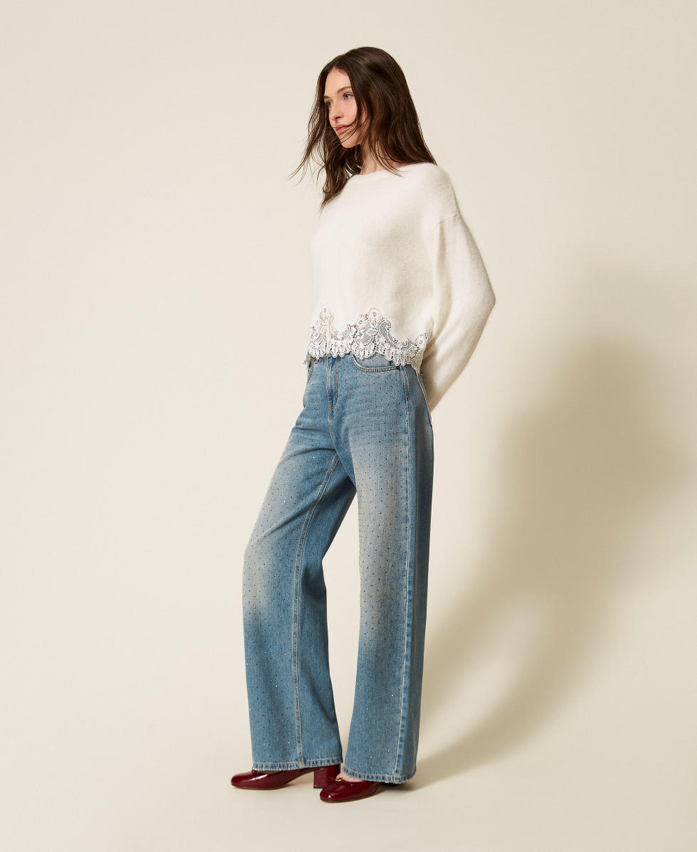 Jean cinq poches avec strass Denim Clair Femme 252TT2270_03498_02