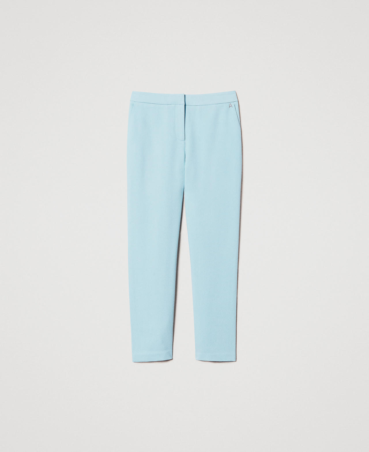 Crêpe piquet cigarette trousers Light Canal Blue Woman 251AP2338_12134_0S