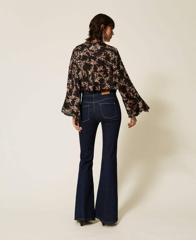 Five-pocket flared jeans Dark Denim Woman 262TP2900_01313_03