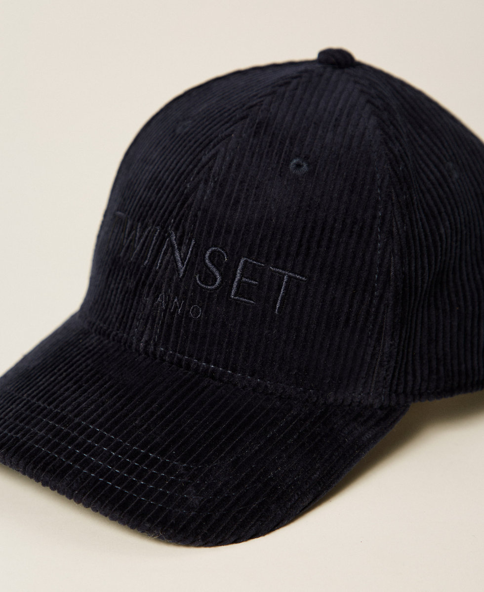 Casquette de baseball en velours Bleu Classique Femme 252TO5440_11956_02