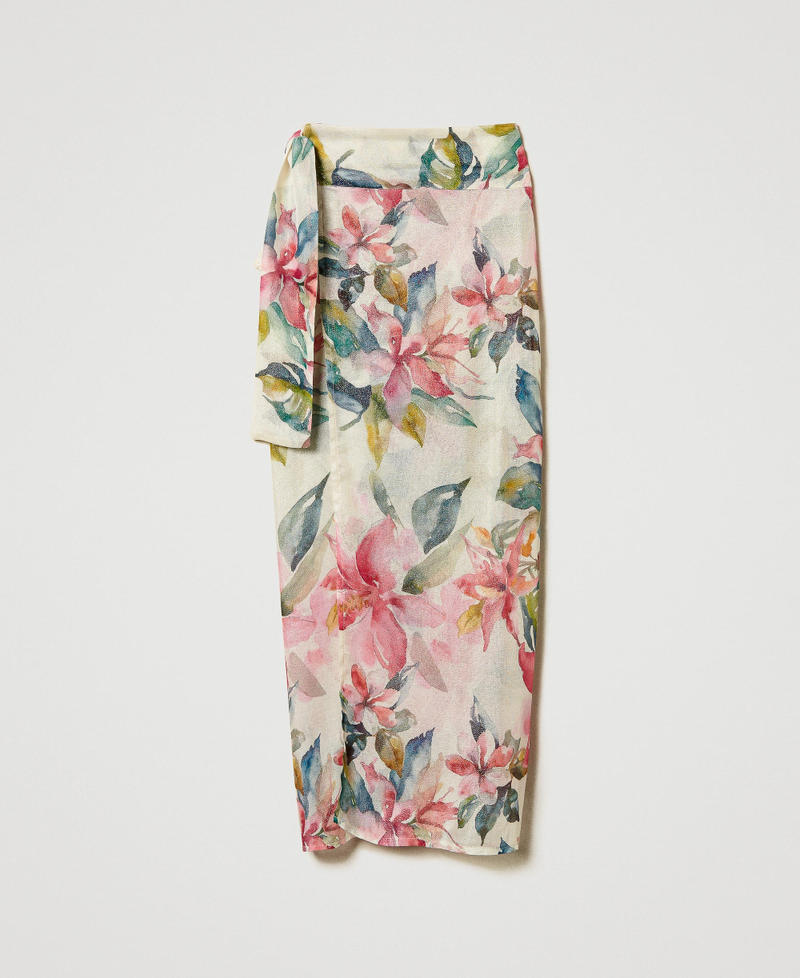 Парео с люрексом и принтом