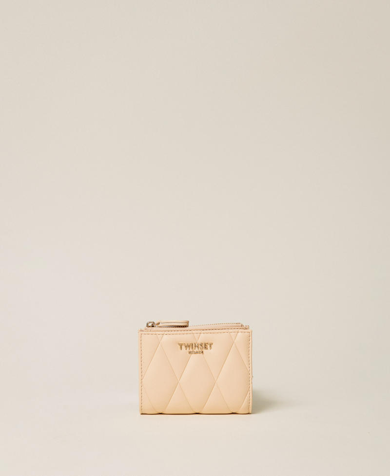 Geldb&ouml;rse mit Steppmuster in Lederoptik &bdquo;Peach Pink&ldquo;-Rosa Frau 261TB7286_11750_01