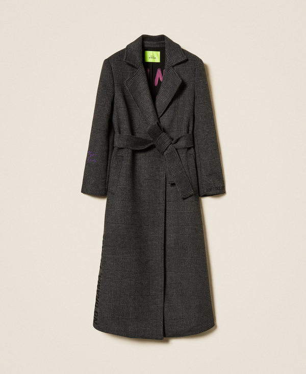 MYFO long checked wool cloth coat