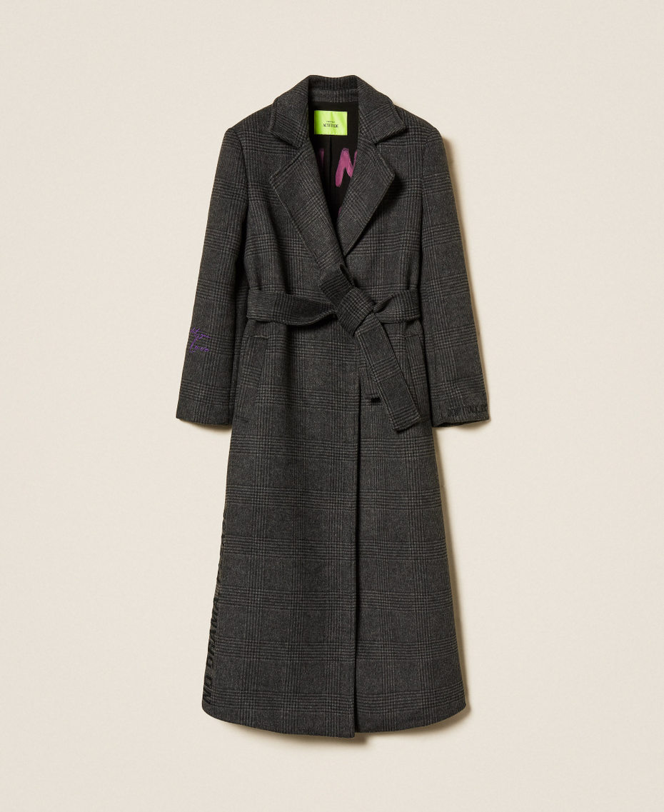 MYFO long checked wool cloth coat Winter Prince Of Wales Check Woman 252AQ2170_12921_S0