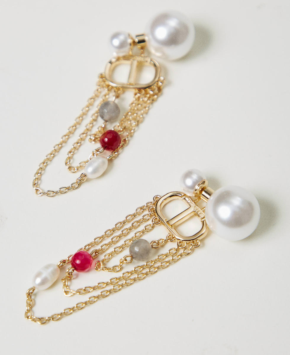 Stone and pearl earrings Multicolour Stones New Gold Woman 251TO5351_12388_02