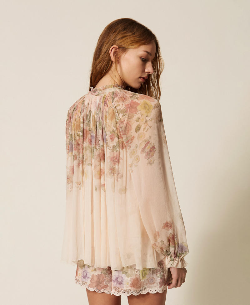 Floral cr&eacute;pon blouse Wildflowers Pastel Colour Print Woman 261TT2562_13588_03