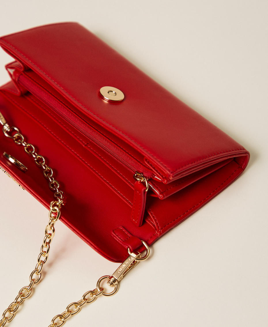 Portacellulare con patta e logo Rosso Donna 261TH7014_00015_04