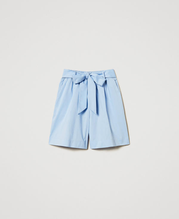 Poplin Bermuda shorts with belt