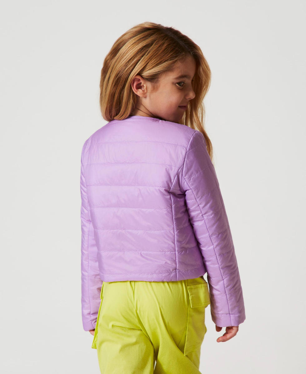 Reversible two-tone puffer jacket Two-tone Yellow Plum/Pastel Violet Girl 251GJ2650_12301_04