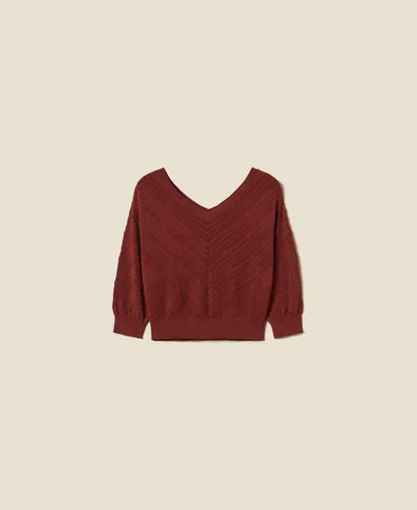 Chevron openwork jumper