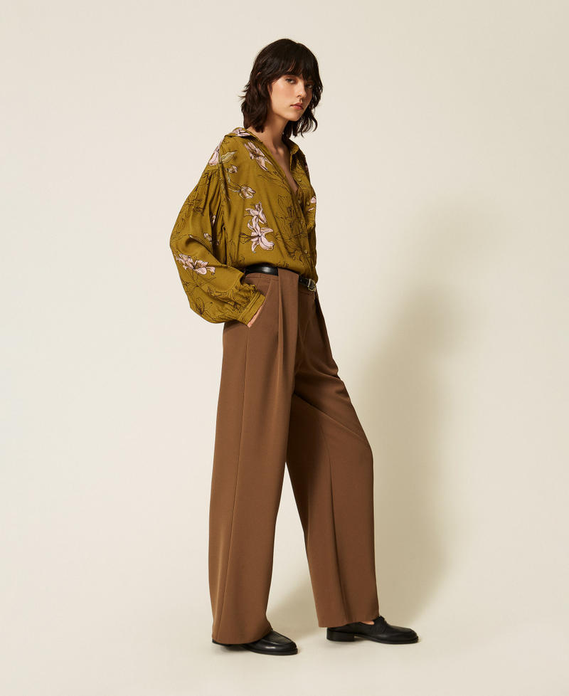 Pantalon ample en cady avec ceinture Teck Femme 262LI2DPP_13661_01
