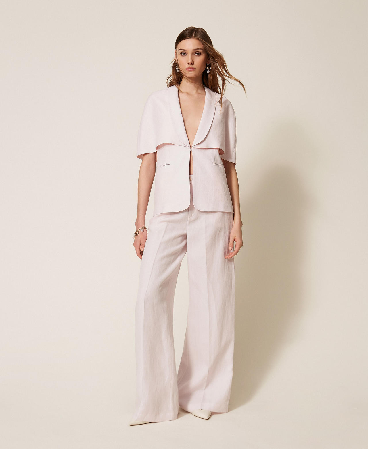 Pantalon ample en lin mélangé