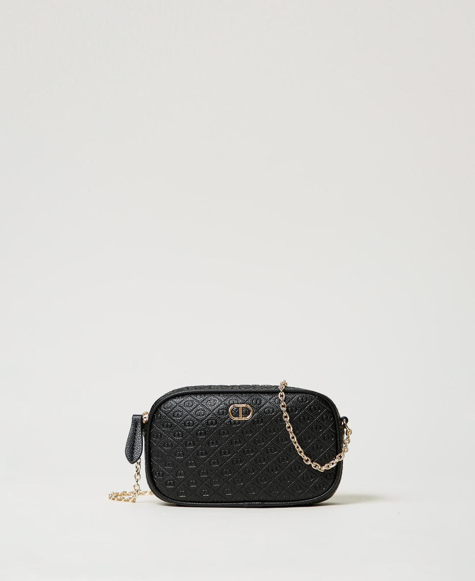 Mini borsa a tracolla con logo Nero Donna 251TH7027_00006_01